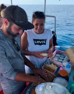 breakfast on the boat