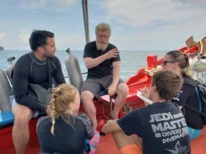 briefing on a dive boat