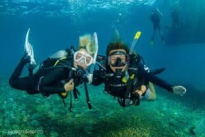 dive buddies smiling