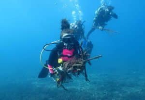 diver on a cleanup dive 1024x710