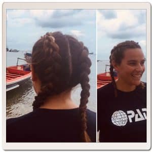 diver with braids