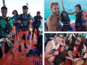 divers getting ready for cleanup