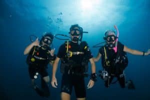 group of divers white rock