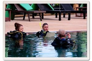 instructor training in a pool