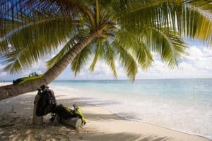scuba tanks on a beach
